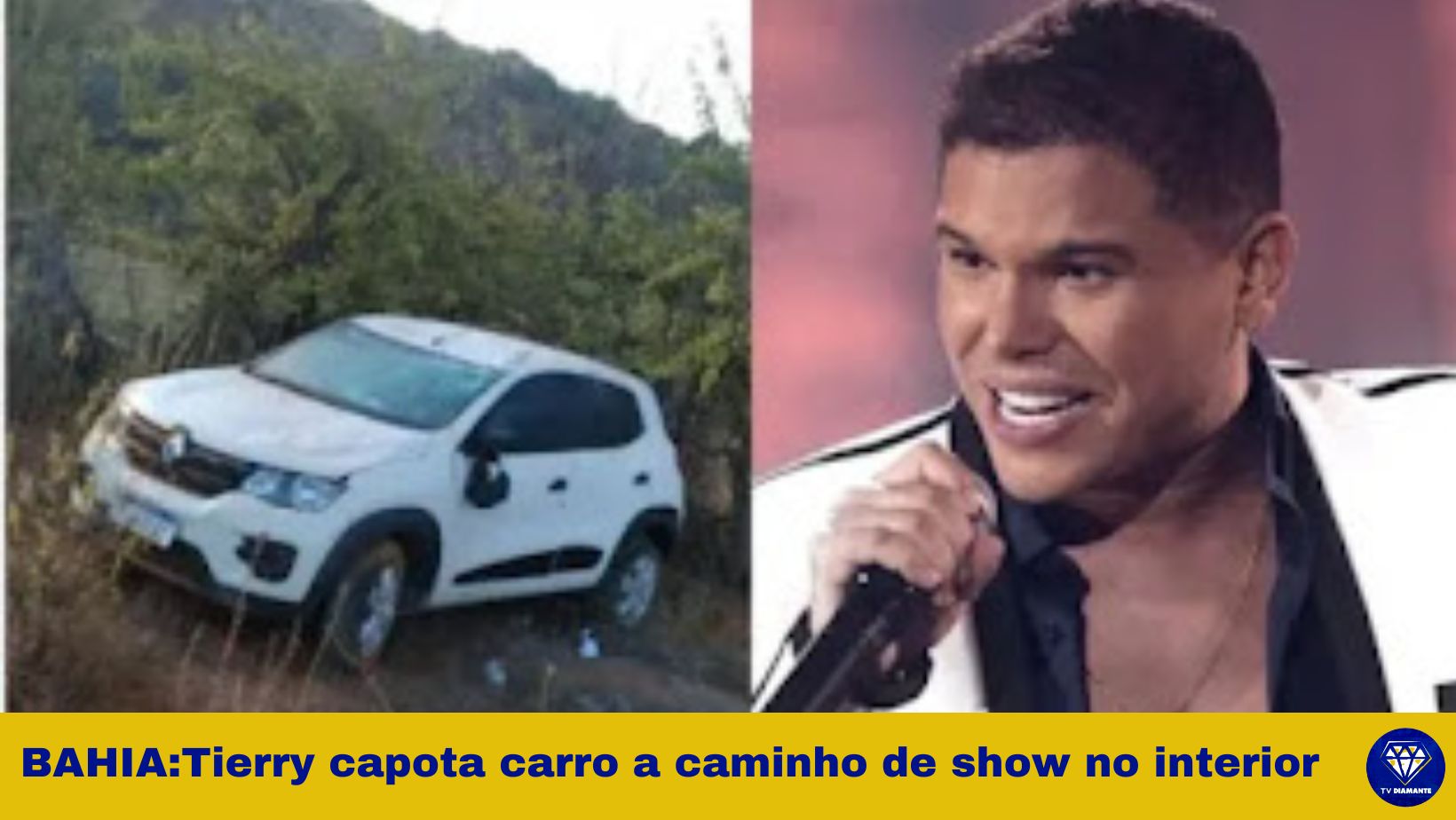 Tierry capota carro a caminho de show no interior da Bahia