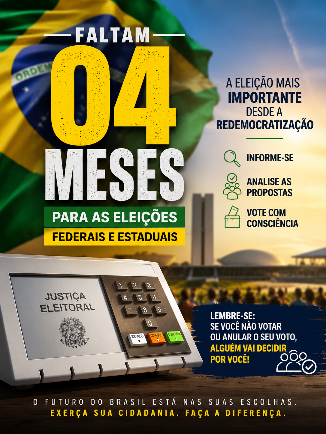 politica: Faltam Apenas 4 Meses: Como Você Vai Definir o Seu Voto?