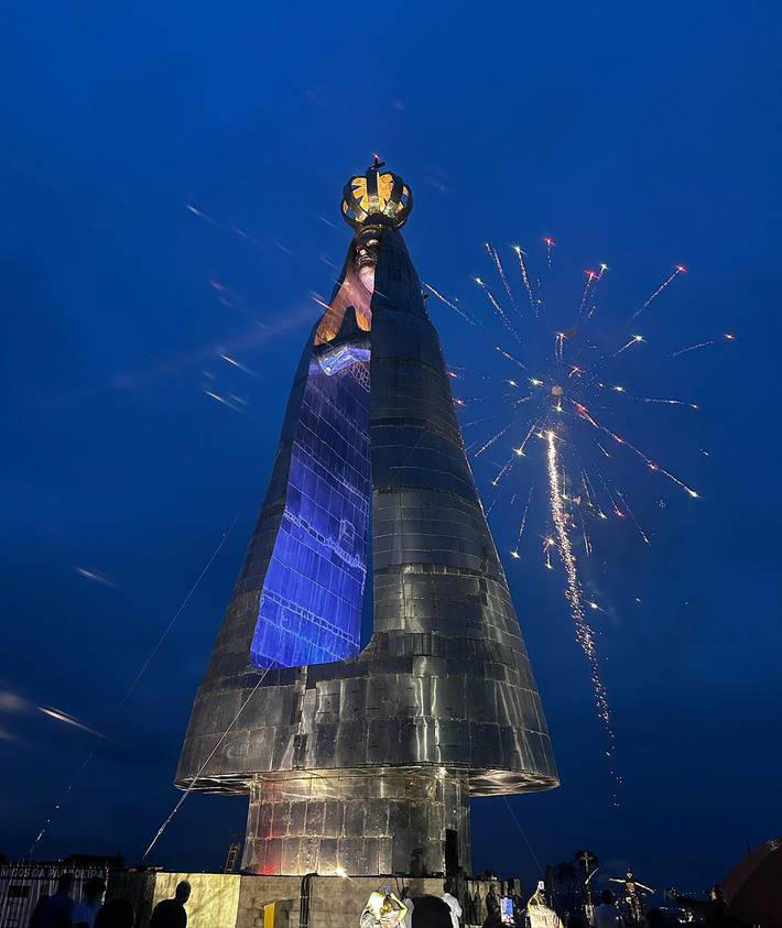 Estátua de Nossa Senhora maior do que o Cristo Redentor é inaugurada em Aparecida