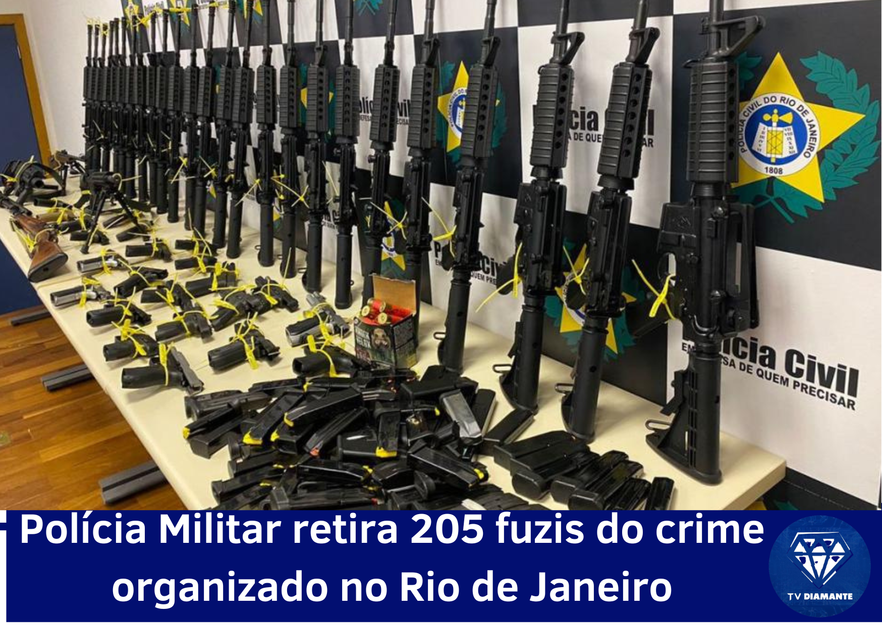 Polícia Militar retira 205 fuzis do crime organizado no Rio de Janeiro